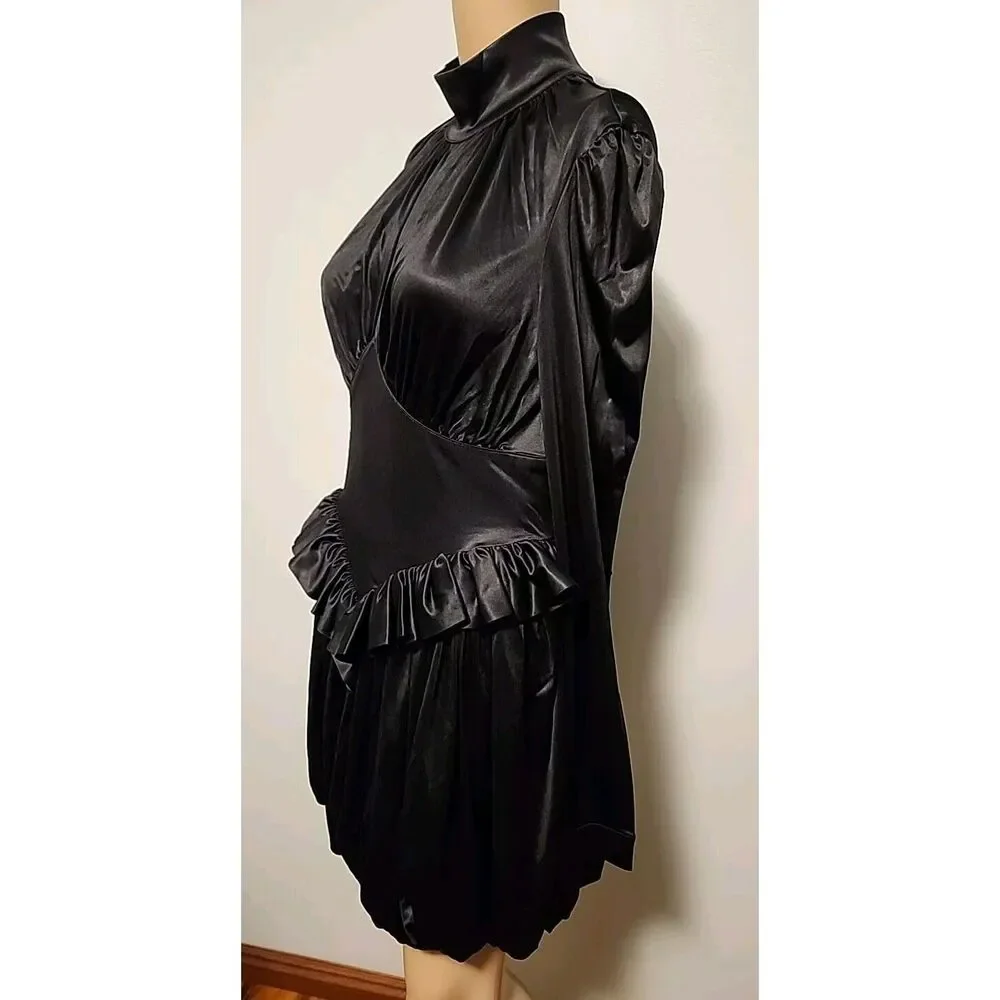 New Paco Rabanne x H&M Designer Black Bubble Mini Dress, Sz M - Picture 5 of 9